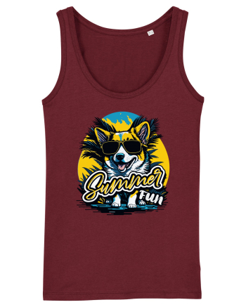 Corgi summer fun Burgundy