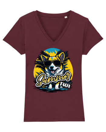 Corgi summer fun Burgundy