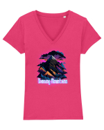 dancing pink mountains Tricou mânecă scurtă guler V Damă Evoker