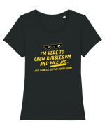 Chew Bubblegum and Kick ass Tricou mânecă scurtă guler larg fitted Damă Expresser