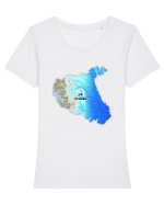 Vrancea County Map Tricou mânecă scurtă guler larg fitted Damă Expresser