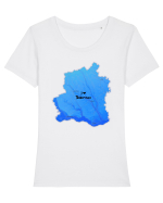 Teleorman County Map Tricou mânecă scurtă guler larg fitted Damă Expresser