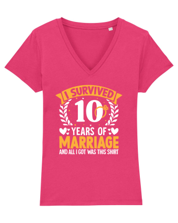 I Survived 10 Years Of Marriage And All I Got Was This Shirt ring Raspberry