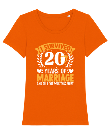 I Survived 20 Years Of Marriage And All I Got Was This Shirt ring Bright Orange