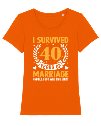 I Survived 40 Years Of Marriage And All I Got Was This Shirt Bright Orange