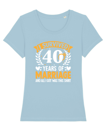 I Survived 40 Years Of Marriage And All I Got Was This Shirt ring Sky Blue