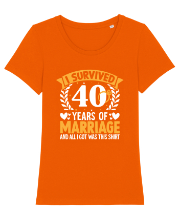 I Survived 40 Years Of Marriage And All I Got Was This Shirt ring Bright Orange