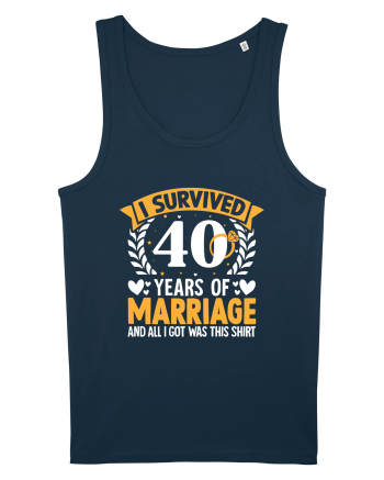 I Survived 40 Years Of Marriage And All I Got Was This Shirt ring Navy