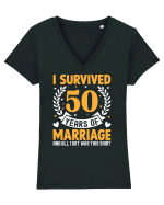 I Survived 50 Years Of Marriage And All I Got Was This Shirt Tricou mânecă scurtă guler V Damă Evoker