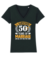 I Survived 50 Years Of Marriage And All I Got Was This Shirt ring Tricou mânecă scurtă guler V Damă Evoker