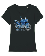 Adventure motorcycles are fun Transalp Tricou mânecă scurtă guler larg fitted Damă Expresser