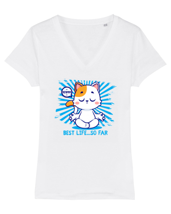 BEST LIFE ...so far (MEOWMMM - YOGA CAT) White