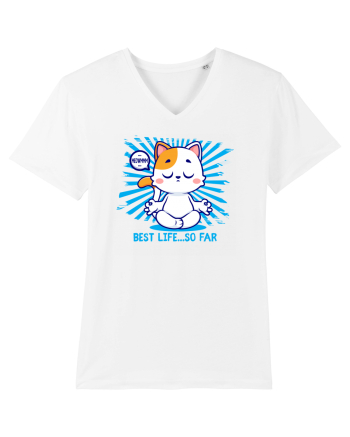 BEST LIFE ...so far (MEOWMMM - YOGA CAT) White