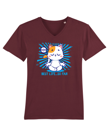 BEST LIFE ...so far (MEOWMMM - YOGA CAT) Burgundy