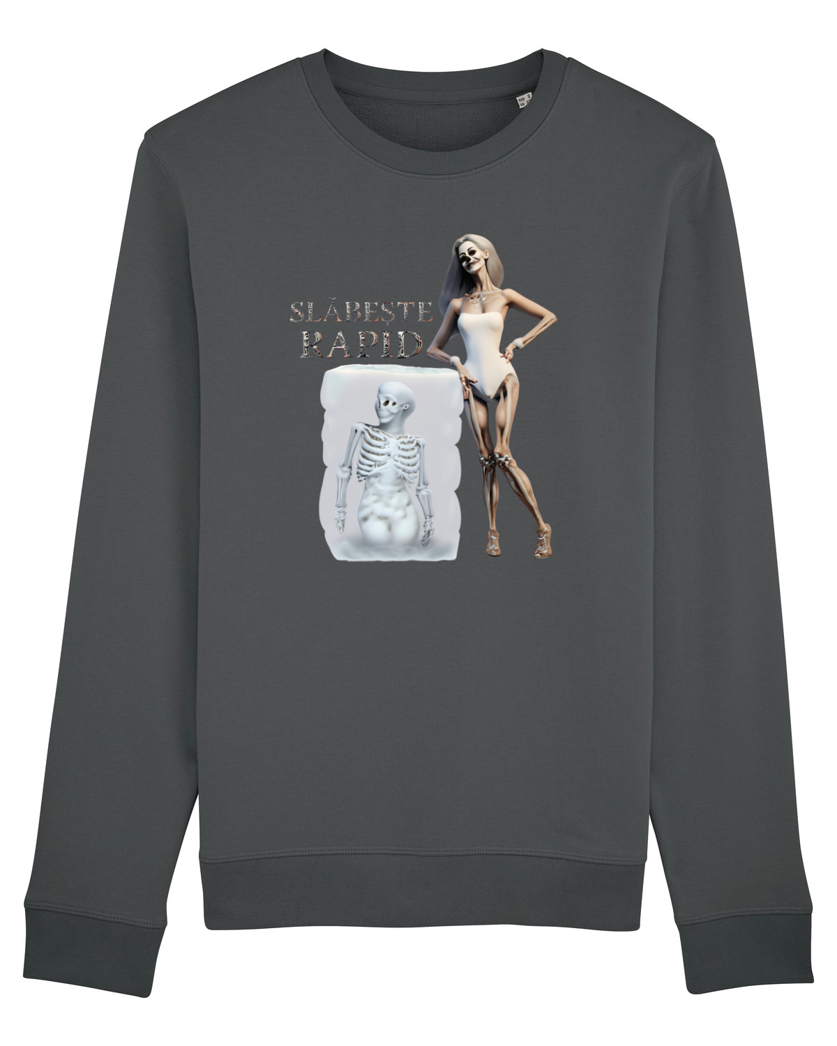 Bluză mânecă lungă Unisex Rise Anthracite