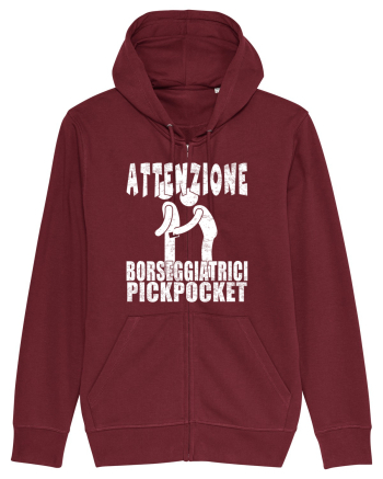 Attenzione Borseggiatrici Pickpocket Burgundy