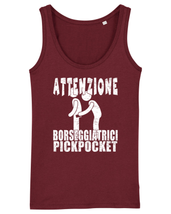 Attenzione Borseggiatrici Pickpocket Burgundy