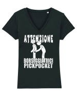 Attenzione Borseggiatrici Pickpocket Tricou mânecă scurtă guler V Damă Evoker
