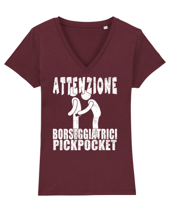 Attenzione Borseggiatrici Pickpocket Burgundy