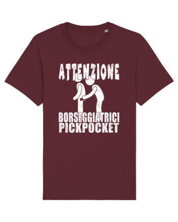 Attenzione Borseggiatrici Pickpocket Burgundy
