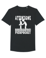 Attenzione Borseggiatrici Pickpocket Tricou mânecă scurtă guler larg Bărbat Skater