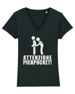 Attenzione Pickpocket! Tricou mânecă scurtă guler V Damă Evoker
