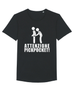Attenzione Pickpocket! Tricou mânecă scurtă guler larg Bărbat Skater
