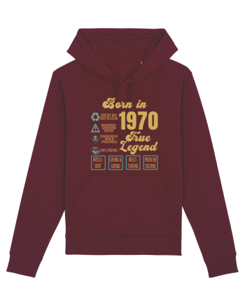 Born In 1970 True Legend Burgundy