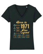 Born In 1971 True Legend Tricou mânecă scurtă guler V Damă Evoker