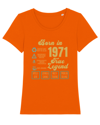 Born In 1971 True Legend Bright Orange