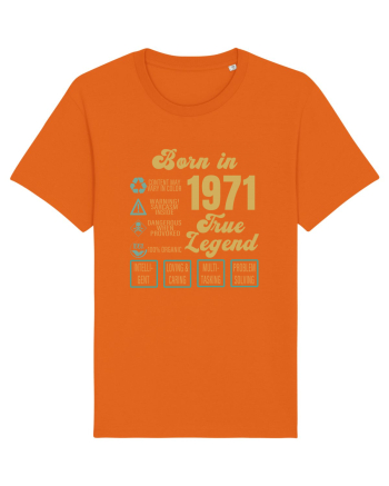 Born In 1971 True Legend Bright Orange