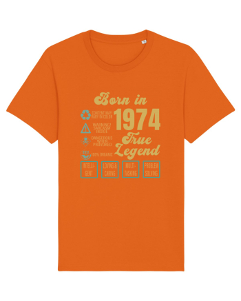 Born In 1974 True Legend Bright Orange
