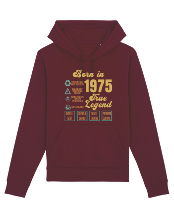 Born In 1975 True Legend Burgundy