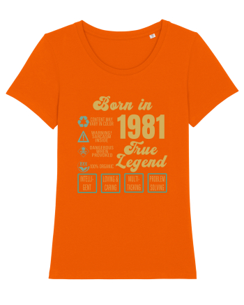 Born In 1981 True Legend Bright Orange