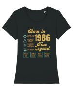 Born In 1986 True Legend Tricou mânecă scurtă guler larg fitted Damă Expresser