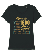Born In 1990 True Legend Tricou mânecă scurtă guler larg fitted Damă Expresser