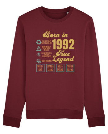 Born In 1992 True Legend Burgundy