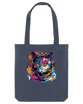 Pisica graffiti Midnight Blue
