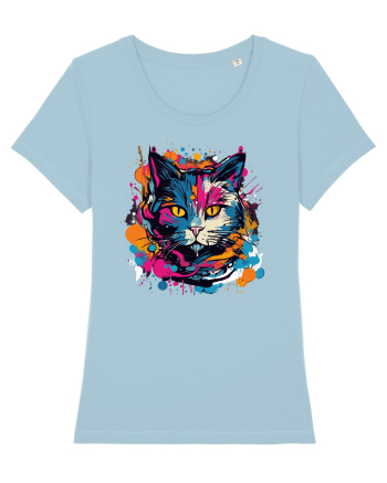 Pisica graffiti Sky Blue
