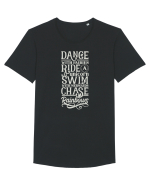 Dance with fairies, ride a unicorn, swim with mermaids, chase rainbows Tricou mânecă scurtă guler larg Bărbat Skater