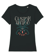 Custom Tattoo Design Tricou mânecă scurtă guler larg fitted Damă Expresser