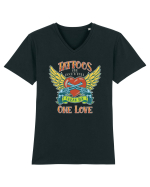 Tattoos And Rock' N' Roll One Love Tricou mânecă scurtă guler V Bărbat Presenter