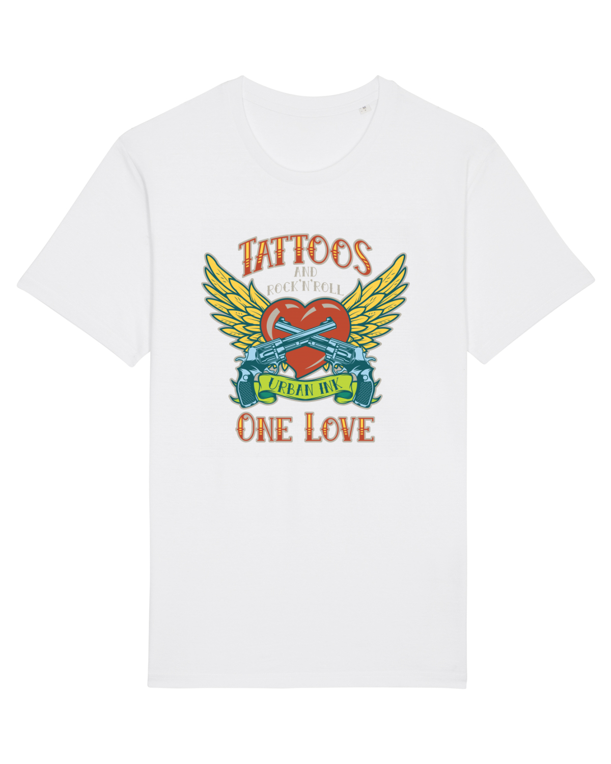 Tricou mânecă scurtă Unisex Rocker White