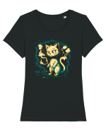 COOL CAT 2  - mâța cool :D Tricou mânecă scurtă guler larg fitted Damă Expresser