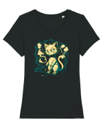 SMOKING HOT CAT  2  - mâța / pisica /motanul sexy :D Tricou mânecă scurtă guler larg fitted Damă Expresser
