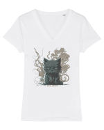 BAD KITTY  - mâța / pisica /motanul rea / rau :D Tricou mânecă scurtă guler V Damă Evoker