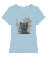 BAD KITTY  - mâța / pisica /motanul rea / rau :D Tricou mânecă scurtă guler larg fitted Damă Expresser