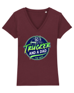 The Best Trucker and Dad Tricou mânecă scurtă guler V Damă Evoker