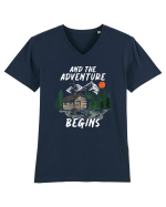 And the adventure begins Tricou mânecă scurtă guler V Bărbat Presenter