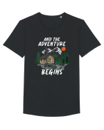 And the adventure begins Tricou mânecă scurtă guler larg Bărbat Skater